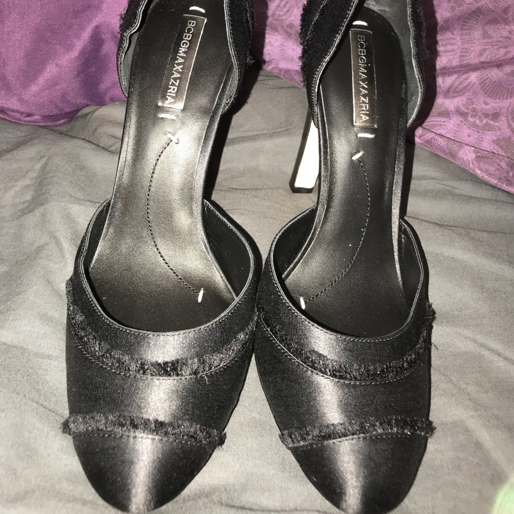 New Black Satin BCBG Max Azria Amaris Heels